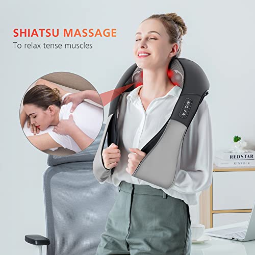 Snailax Shiatsu Masseur Chauffant Cou épaule Global Recycled Standard  
Snailax Masseur Electrique 4D Rotation Dos Burea