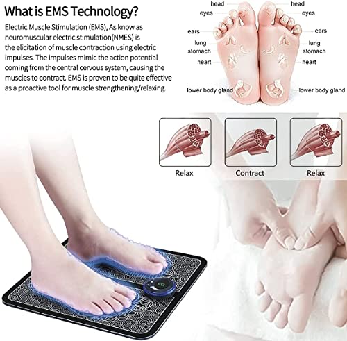 Massager des pieds AUELEK EMS, massage plantaire électrique pliable et portable, pour améliorer la circulation et soulag