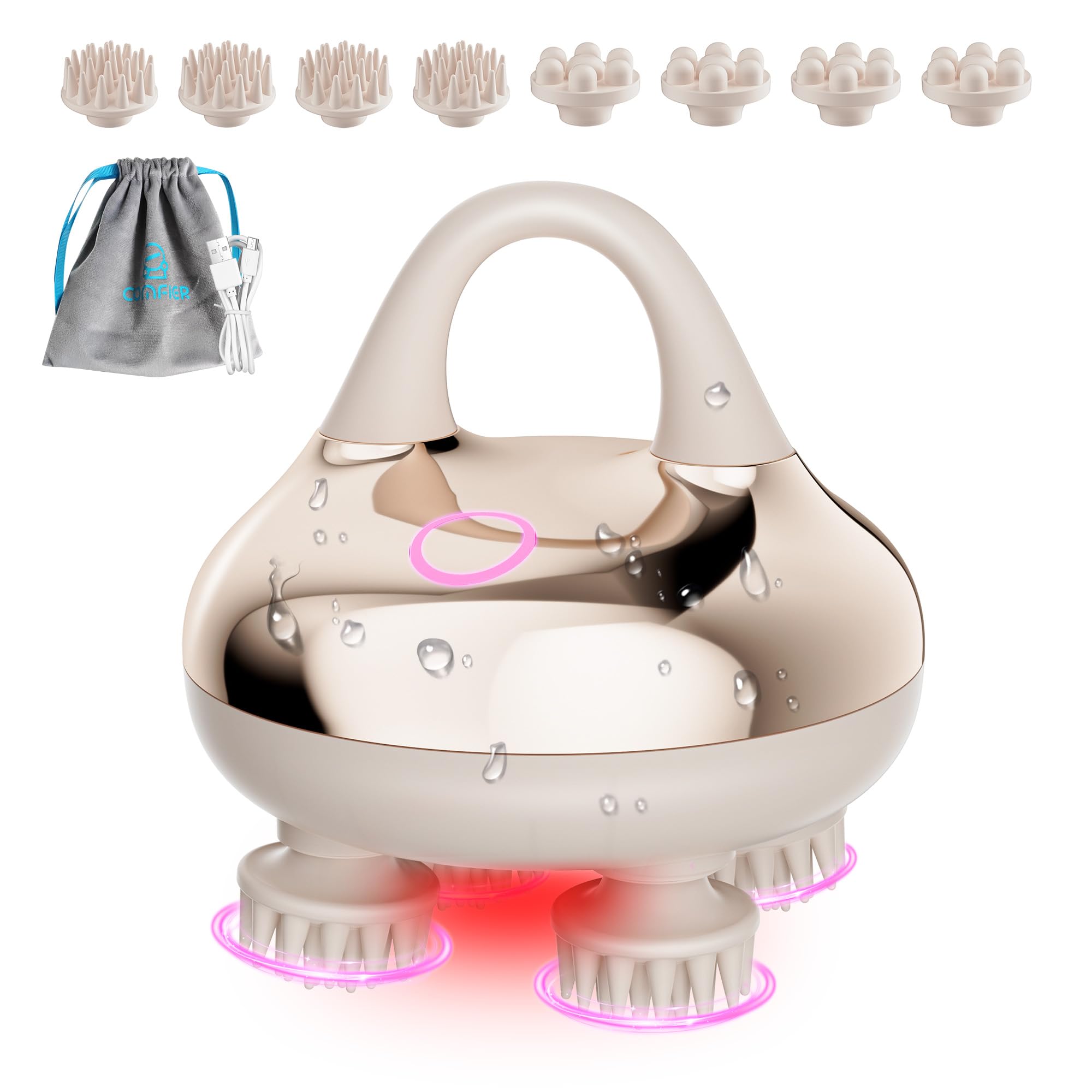 MASSEUR DE TÊTE ÉLECTRIQUE COMFIER IPX7 ÉTANCHE GLOBAL RECYCLED STANDARD